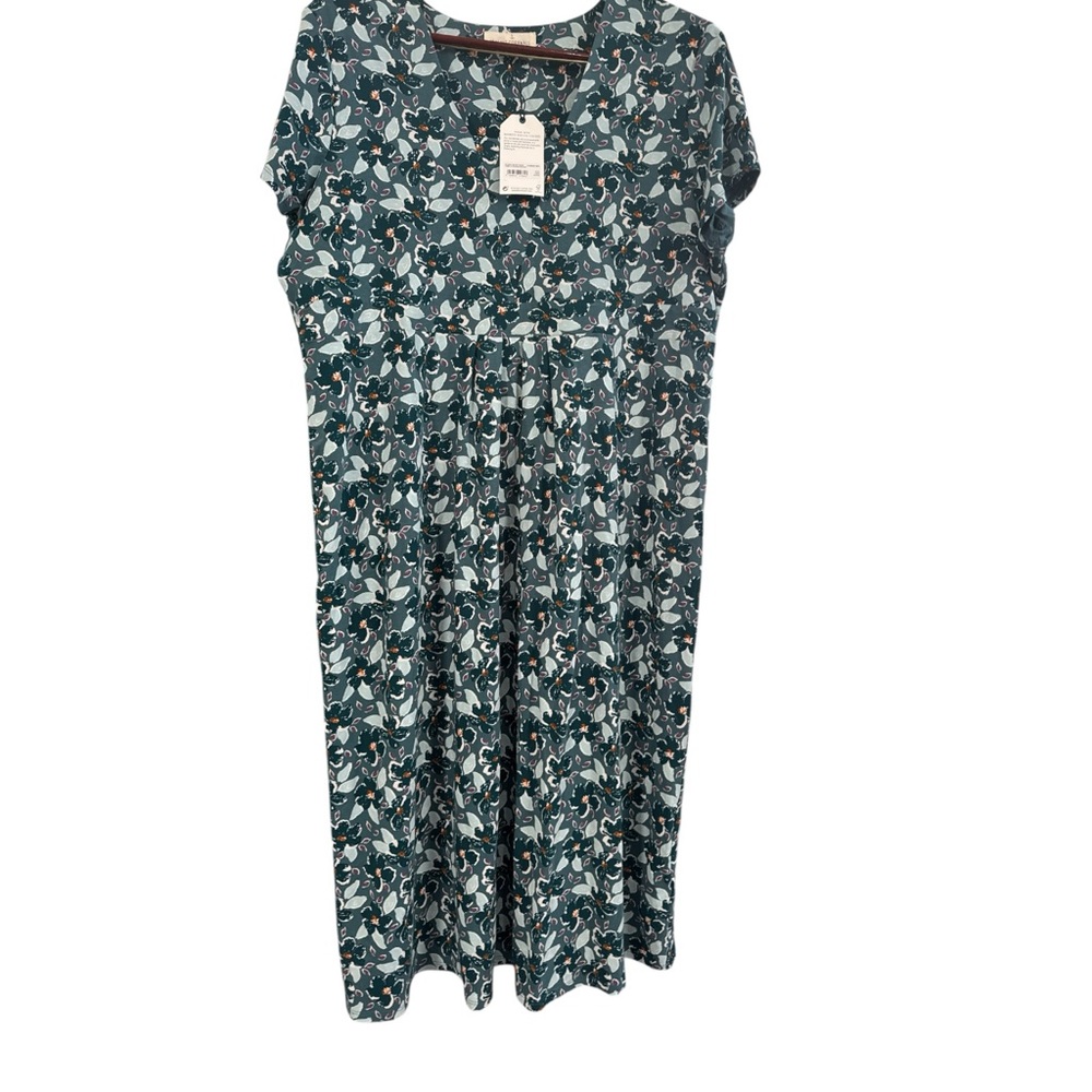 Seasalt Cornwall Seed Packet Floral Green Dress NWT US 20